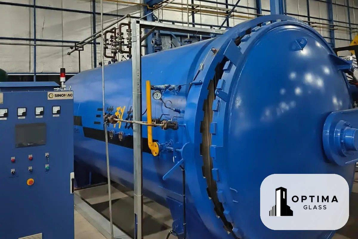 Mesin autoclave untuk membuat kaca laminated di pabrik Optima Glass Cikarang