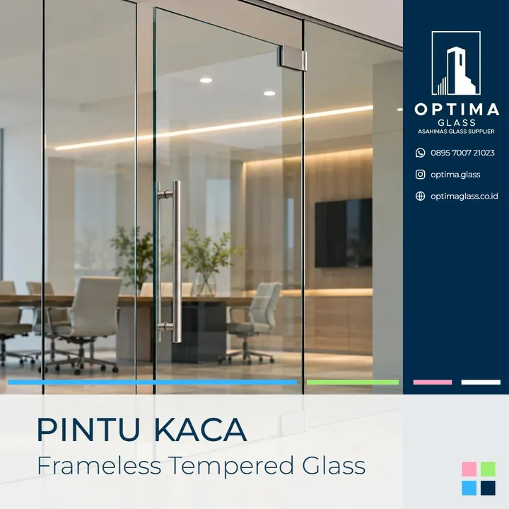 Pintu kaca frameless tempered