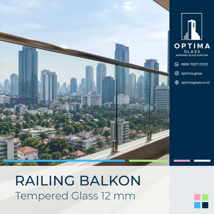 Railing balkon kaca tempered 12 mm