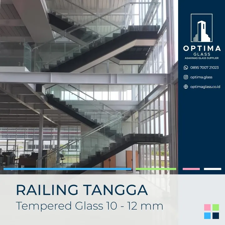 Railing tangga kaca tempered