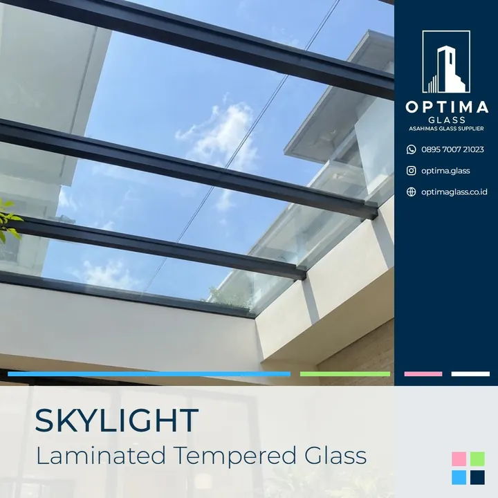 Skylight atap kaca laminated tempered